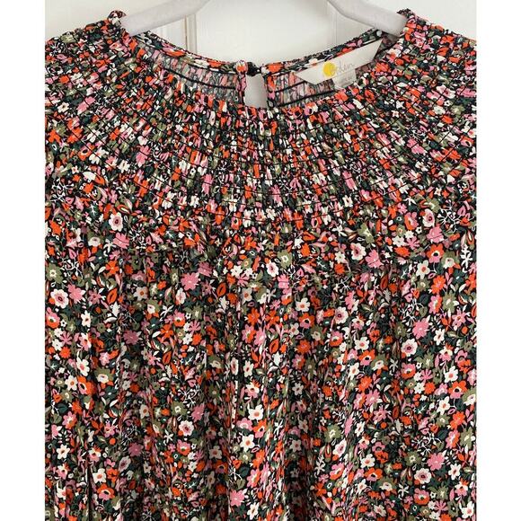 BODEN Smocked Ruffle Yoke Tiered Dress 3/4 Sleeve Ditsy Floral Cottagecore - Picture 10 of 11